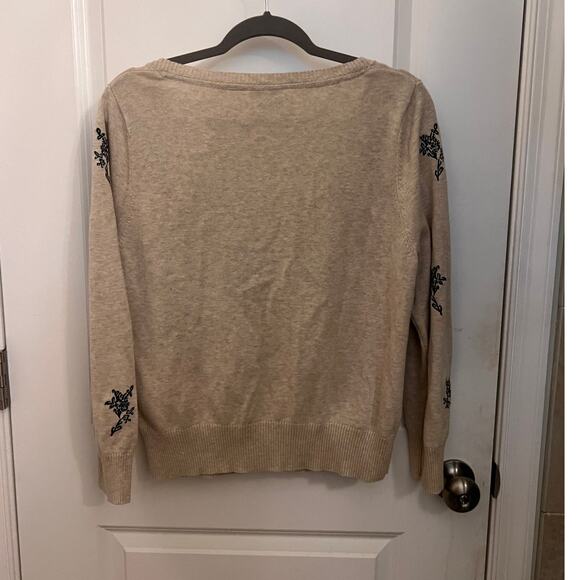 Sundance Meadow Dreams Beige Black Floral Cardigan Sweater Academia Preppy Chic - Picture 2 of 6